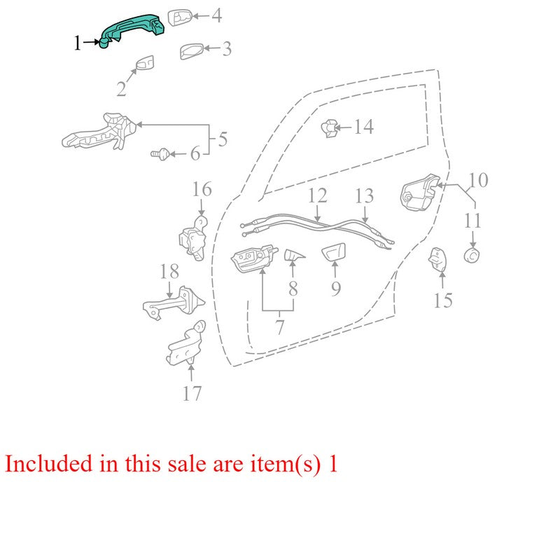 6921033080A0 2004-2009 Toyota Prius Driver Rear RL Exterior Door Handle Used OEM 6921033080A0