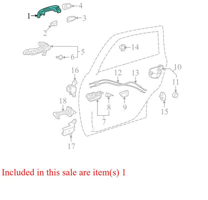 6921033080A0 2004-2009 Toyota Prius Driver Rear RL Exterior Door Handle Used OEM 6921033080A0