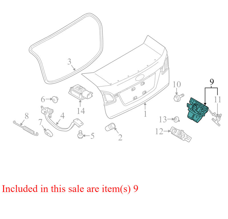 BE8Z5443150A 2011-2019 Ford Fiesta Rear Trunk Deck Lid Latch Used OEM BE8Z5443150A