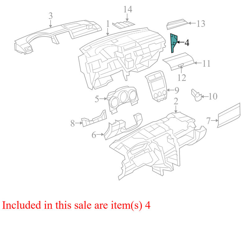 60170940320A 2007 Dodge Caliber Instrument Panel Side Cover Used 60170940320A