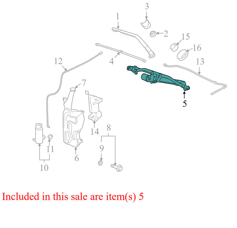 23328193 2007-2014 GMC Sierra 1500 Windshield Wiper Linkage W/ Motor Used 23328193 OEM