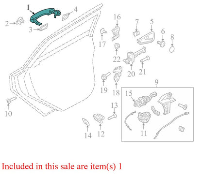 BM51A22601BDW 2012-2014 Ford Focus Passenger RL Exterior Door Handle Used BM5Z5422404BAPTM OEM