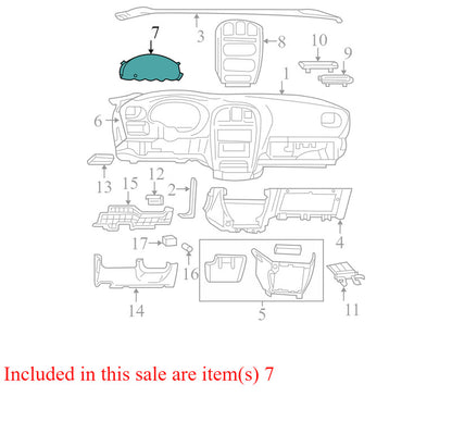 RW20DX9AB 2001-2007 Chrysler Town &amp; Country Gauge Instrument Bezel Used OEM RW20TRMAB