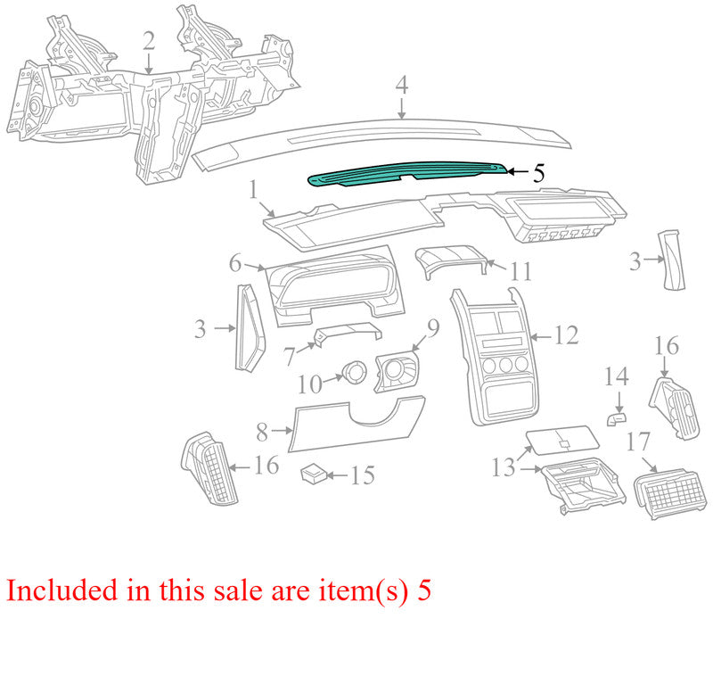 5058468AB 2009-2010 Dodge Journey Windshield Defroster Nozzle Trim Used OEM 500013629