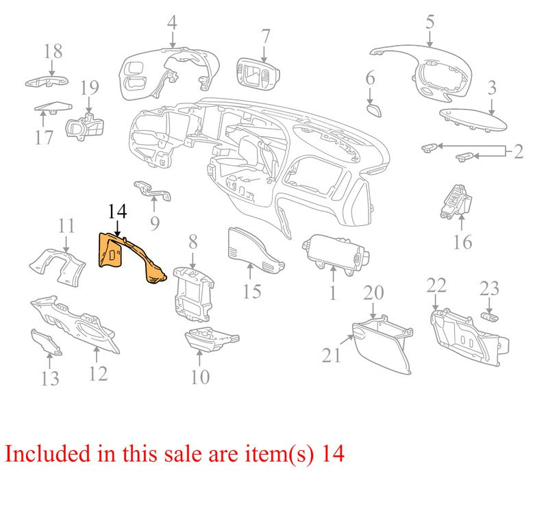 YL1Z7804608AAC 1999-2002 Ford Expedition Instrument Panel Trim Panel YL1Z7804608AAC