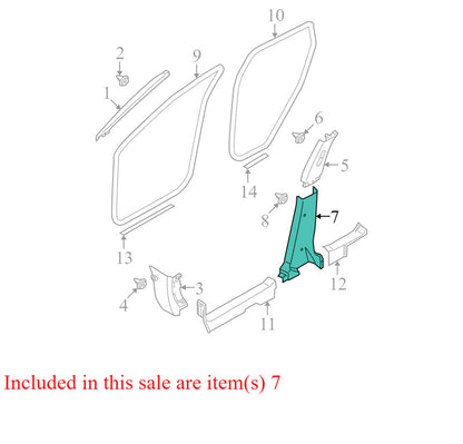 76915JM00A 2008-2015 Nissan Rogue Driver LH Lower B Pillar Trim Used OEM 76916JM00B