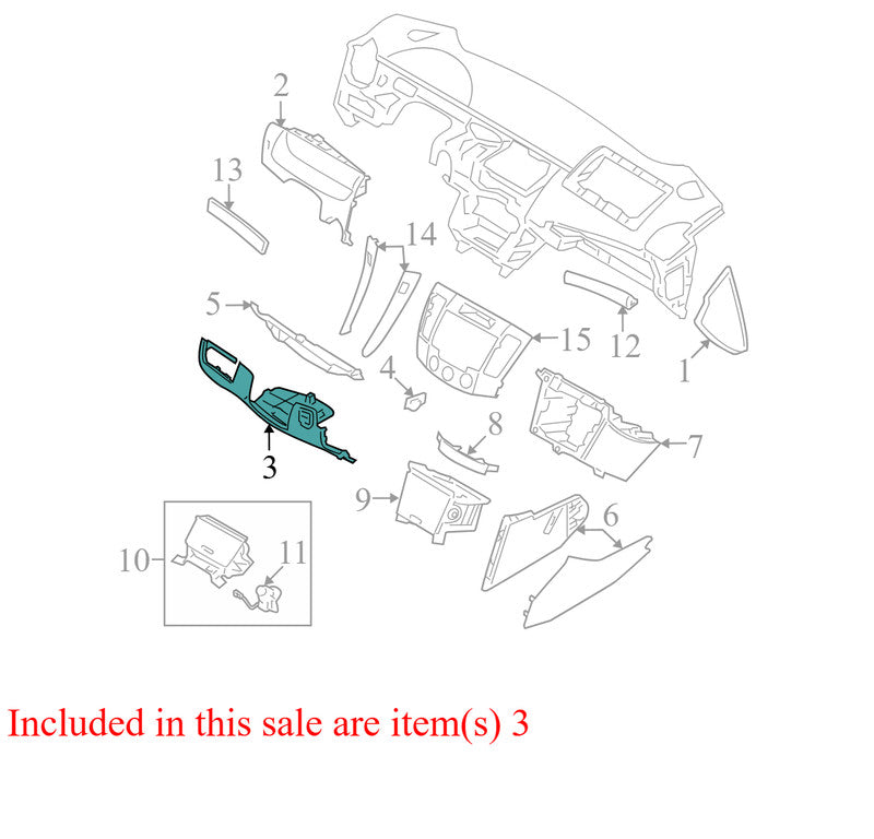 847500A500V2 2009-2010 Hyundai Sonata Instrument Panel Knee Bolster 847500A500V2 OEM 