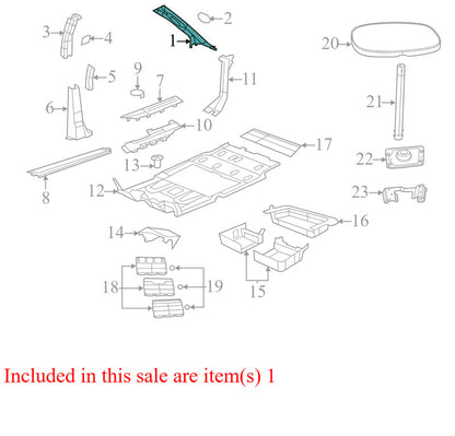 0ZR23BD1AJ 2011-2020 Grand Caravan Front Left Body A-Pillar Trim Panel Used 0ZR23BD1AJ