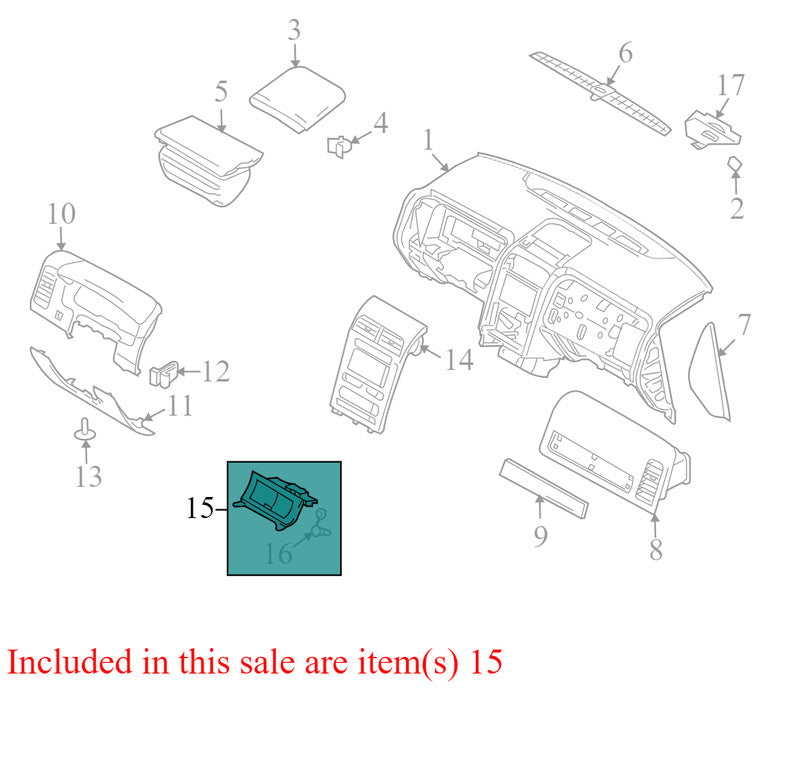 7A1378047A04ALW 2007-2010 Lincoln MKX Center Instrument Trim Panel Used 7A1378047A04ALW OEM