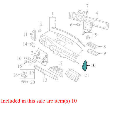 39892868 2010-2016 Volvo XC70 Driver FL Dashboard End Cap Used OEM 30676233