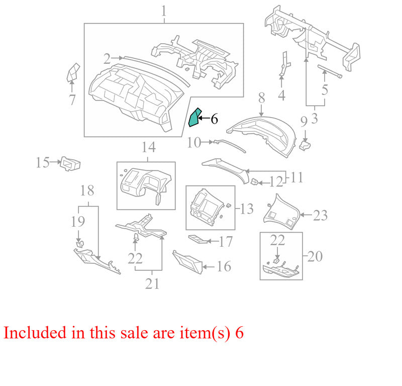 77210SNAA00ZA 2006-2011 Honda Civic Passenger FR Dash End Cap Used OEM 77210SNAA000