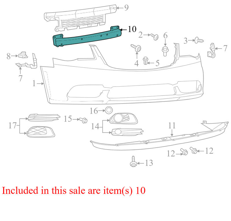 5113162AA 2008-2013 Chrysler Town &amp; Country Front Bumper Impact Bar Used 5113162AA OEM
