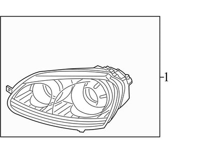 1K6941039B 2005-2010 Volkswagen Jetta TDI Passenger FR Headlight Used OEM 1K6941039B 