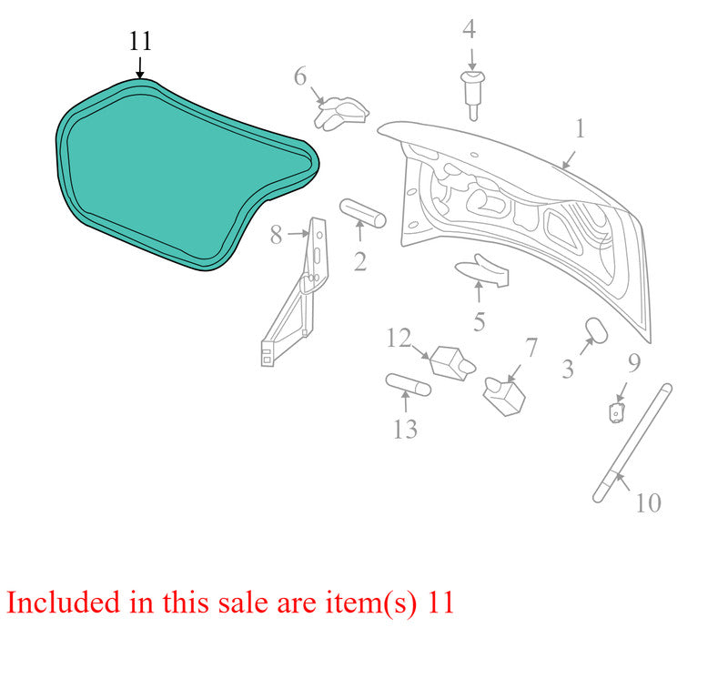 15208506 2005-2010 Pontiac G6 Rear Trunk Deck Lid Seal Used OEM 15208506