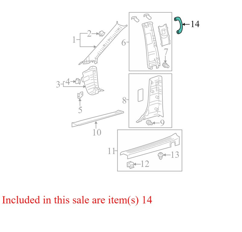 7468008010B0 2011-2014 Toyota Sienna Driver Side Interior Grab Handle Used OEM 74680-08020