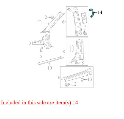 7468008010B0 2011-2014 Toyota Sienna Driver Side Interior Grab Handle Used OEM 74680-08020