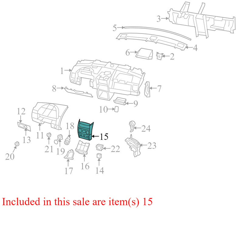 1DR161D5AB 2008-2010 Chrysler Town &amp; Country Climate Control Bezel Used 1DR141D5AD OEM