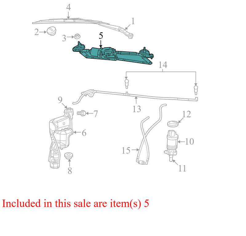 5303780AG 2007-2012 Dodge Caliber Front Windshield Wiper Motor Used 5303780AG OEM