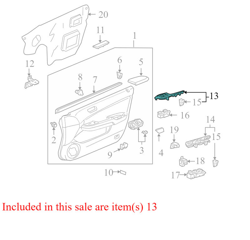 83541SDAA32050 2003–2007 Honda Accord Passenger Front Right Window Switch Bezel OEM
