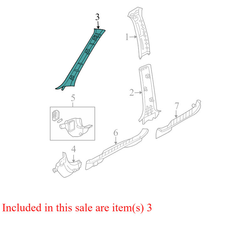 YL8Z7803598AAB 2002-2007 Ford Escape Passenger Right A Pillar Trim Used OEM YL8Z7803598AAB