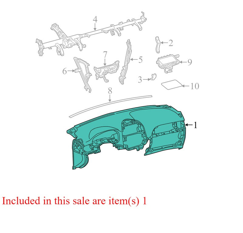 5530108032C0 2011-2014 Toyota Sienna Dashboard Panel Dashpad Used OEM 5530108032C0
