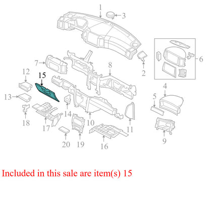 5HS93ZJ3AI 2006-2007 Jeep Grand Cherokee Instrument Panel Knee Bolster Used 5HS93ZJ3AI OEM