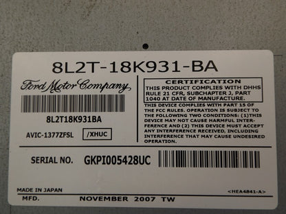 6L2Z18C868AA 2006-2010 Mercury Mountaineer Radio Unit Used OEM Navigation 8L2T-18K931-BA