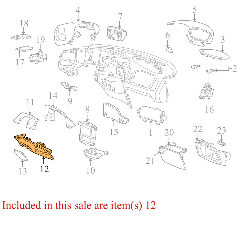 F75Z1504459BAD 1997-2003 Ford Expedition / F-150  Instrument Panel Knee Bolster F75Z1504459BAD