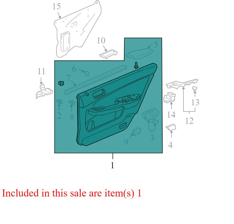 83750SDAA12057 2002-2008 Accord Rear Rear Left Interior Door Panel Used OEM 83700S84A02ZA