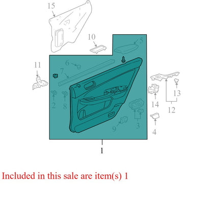 83750SDAA12057 2002-2008 Accord Rear Rear Left Interior Door Panel Used OEM 83700S84A02ZA