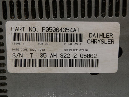5064335AJ 1999-2004 Jeep Grand Cherokee Radio Unit Used OEM P05064354A1