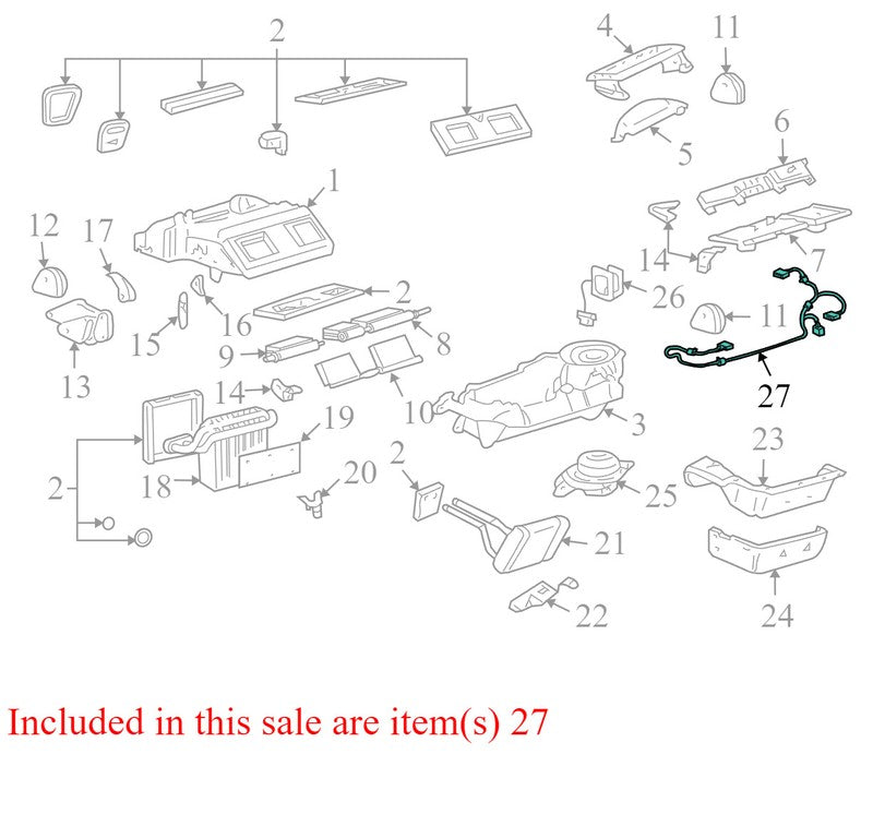 88986940 2002-2005 Buick LeSabre HVAC System Wiring Harness Used OEM 