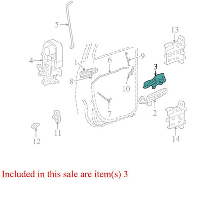 55276351AA 2003-2009 Dodge Ram F / RR Interior Handle Mechanism Used 55276351AA OEM