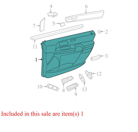1JD681DSAA 2008-2010 Chrysler Town &amp; Country Driver FL Interior Door Panel Used OEM