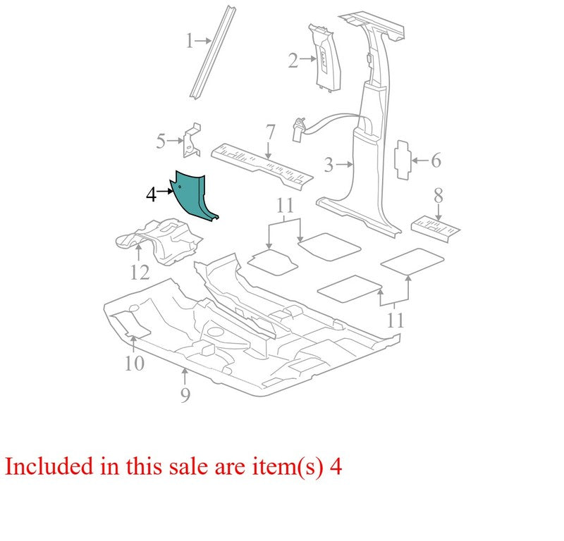 1CL27ZJ3AA 2006-2010 Jeep Grand Cherokee Driver FL Kick Panel Trim Used 1CL27ZJ3AA OEM