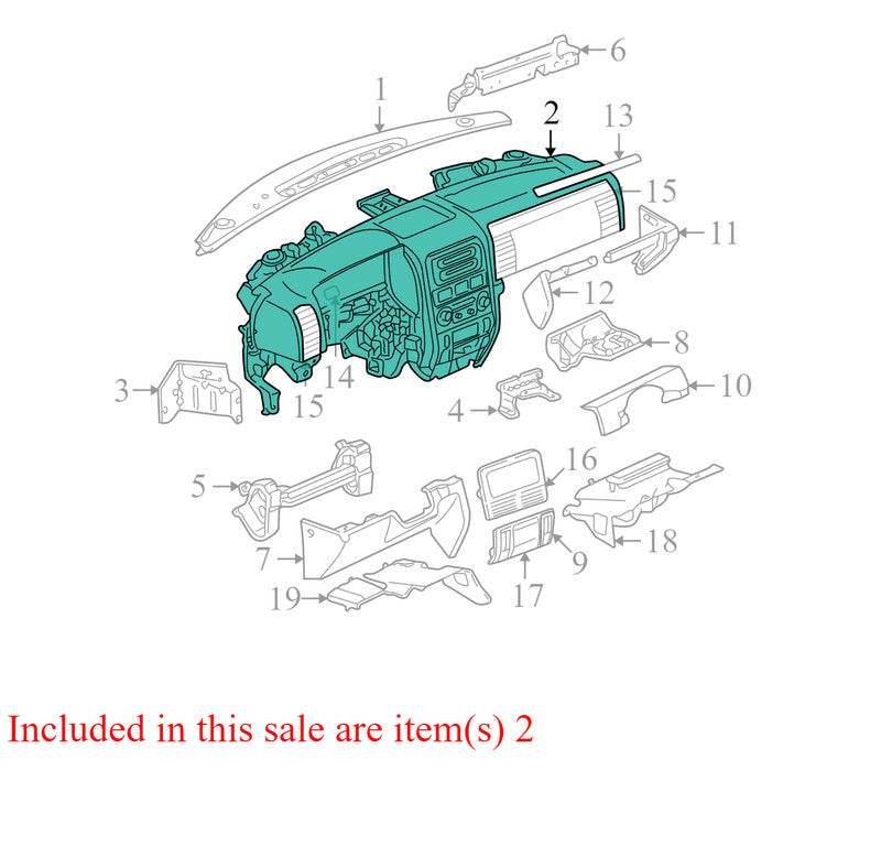 UC241K9AB 1999-2004 Jeep Grand Cherokee Dashboard Assembly Used OEM 55116275AB