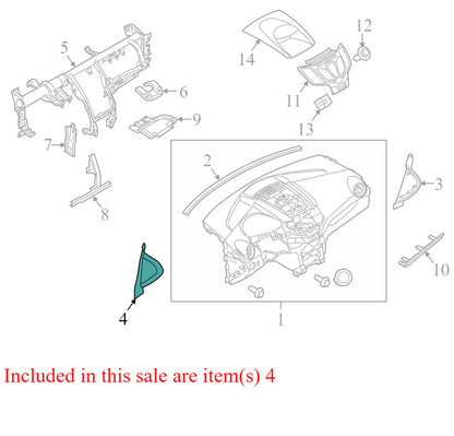 AE8Z58044C61AC 2011-2019 Ford Fiesta Passenger FR Dashboard End Cap Used OEM AE83A044C60
