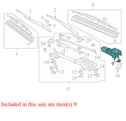 76505SDAA11 2003-2006 Honda Accord Front Windshield Wiper Motor 2.4L Used 76505SDAA11 OEM