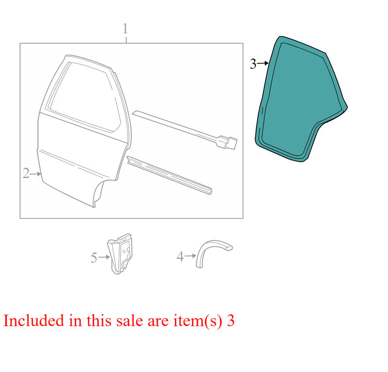 22654573 1995-2005 Chevrolet Cavalier Passenger Rear RR Door Seal Used OEM 88955389 