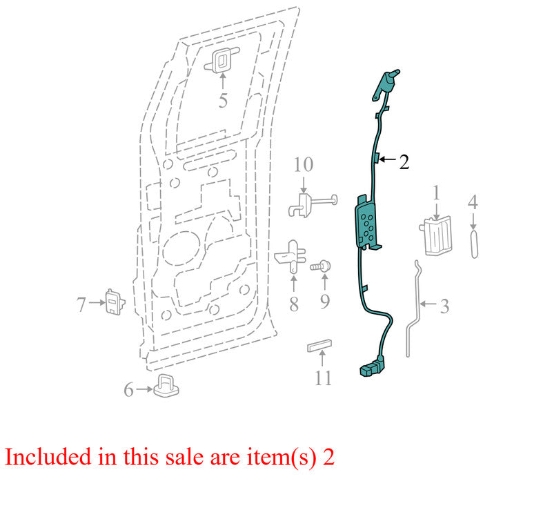 8L3Z18264A00B 2004-2008 Ford F-150 Passenger RR Door Latch Assembly Used 8L3Z18264A00B OEM