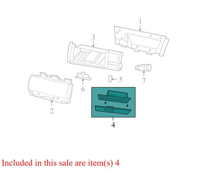 C303001AA447848 2008-2010 Dodge Grand Caravan Lower Glove Box Assembly Used 1JF231KSAA
