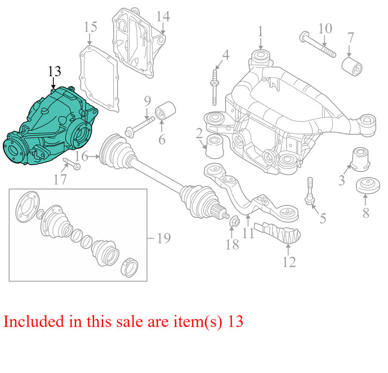 33107531623 2002-2006 BMW 325xi 2.5L AWD Rear Differential Carrier Used OEM 33107531623
