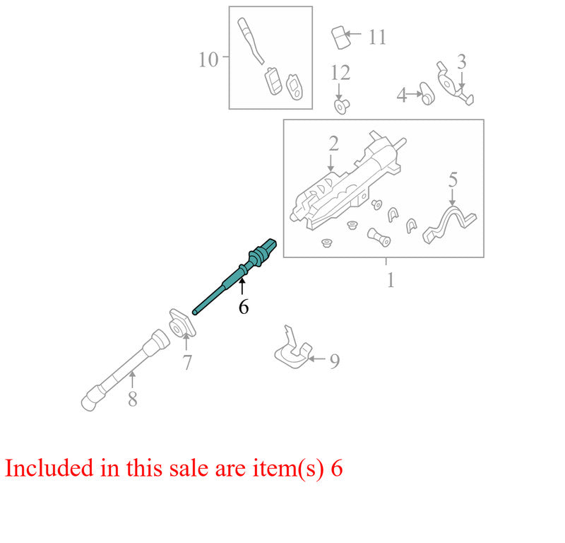7L3Z3E751A 2004-2008 Ford F-150 Upper Steering Shaft Used 7L3Z3E751A OEM