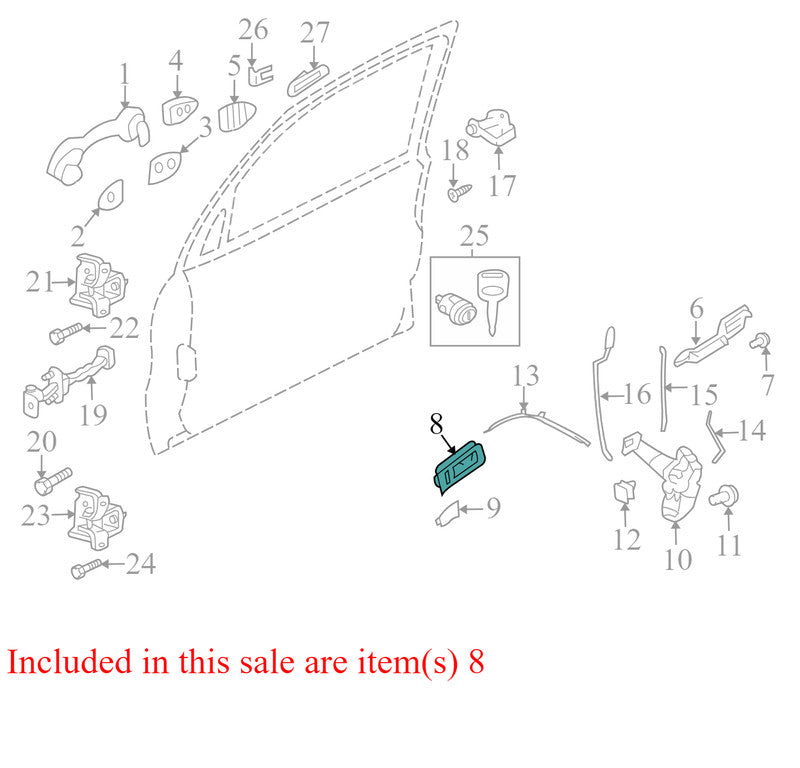 8L8Z7822600AA  2008-2012 Ford Escape Driver FL Interior Door Handle Used OEM 8L8Z7822600AA