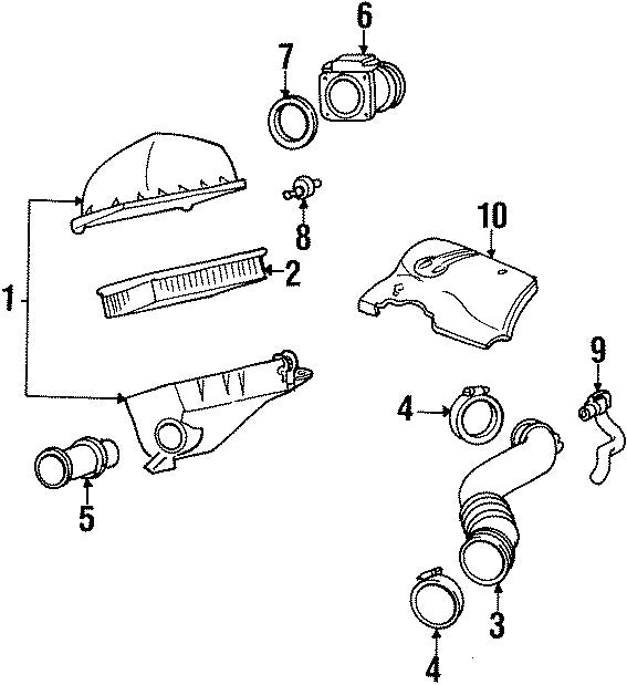 F5AE9A612AB 1999 Mercury Grand Marquis Air Filter and Housing Assembly Used F5AE9A612AB OEM