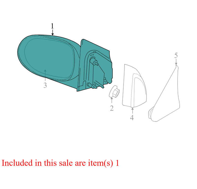 5115039AD 2007-2012 Dodge Caliber Passenger FR Door Mirror Used 5115039AD OEM