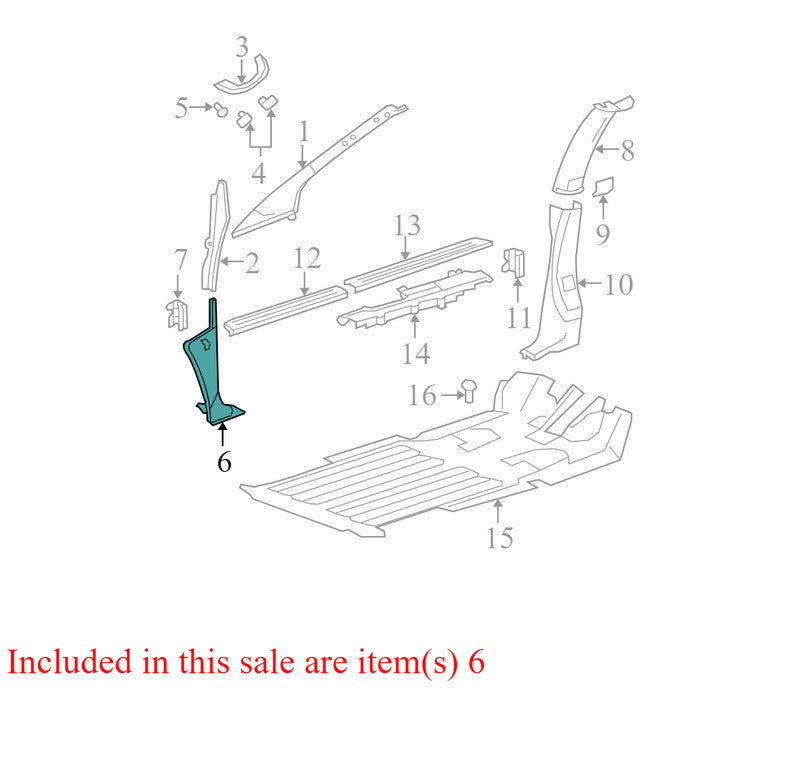 RS20BD1AE 2001-2007 Chrysler Town &amp; Country Passenger RH Kick Trim Used OEM 0RS20BD5AE