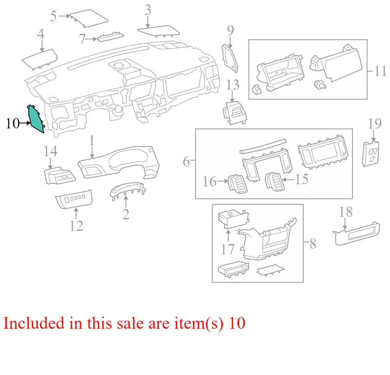 5531808010E0 2011-2014 Toyota Sienna Driver Side Dash End Cap Used OEM 5531808010E0