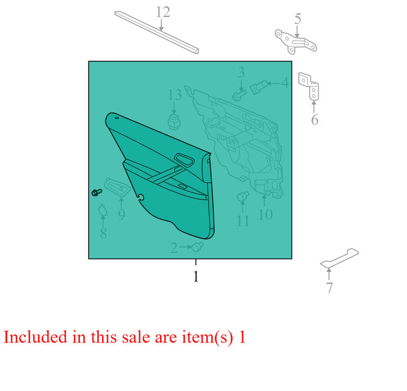 25926298 2005-2010 Pontiac G6 Passenger Rear RR Interior Door Panel Used OEM 25926298 