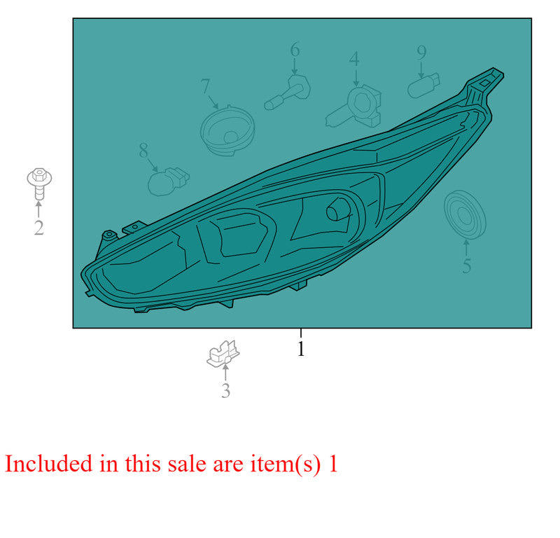 D2BZ13008J 2011-2019 Ford Fiesta Driver FL Headlight Used OEM D2BB13W030